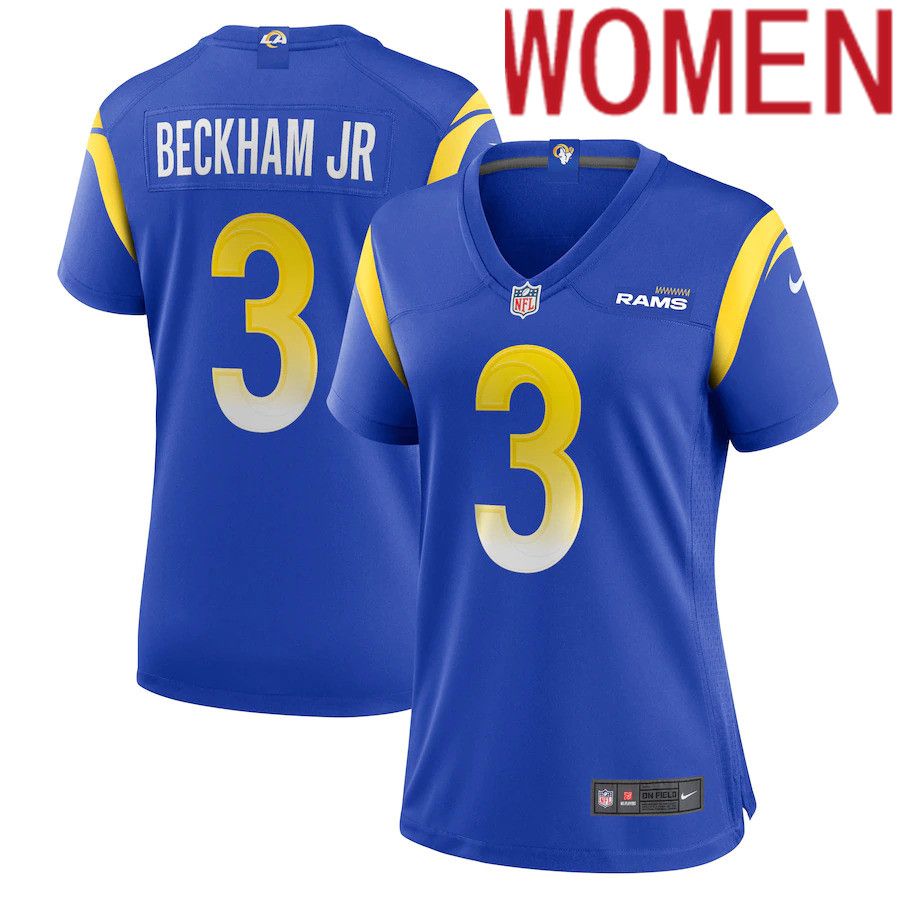Women Los Angeles Rams #3 Odell Beckham Jr. Nike Royal Game NFL Jersey